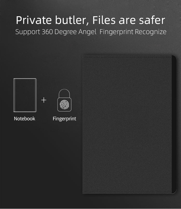 L9S Fingerprint Lock Notebook Intelligent Lock Encryption Account Fingerprint Unlock Super Long Standby Fingerprint Account(Black)