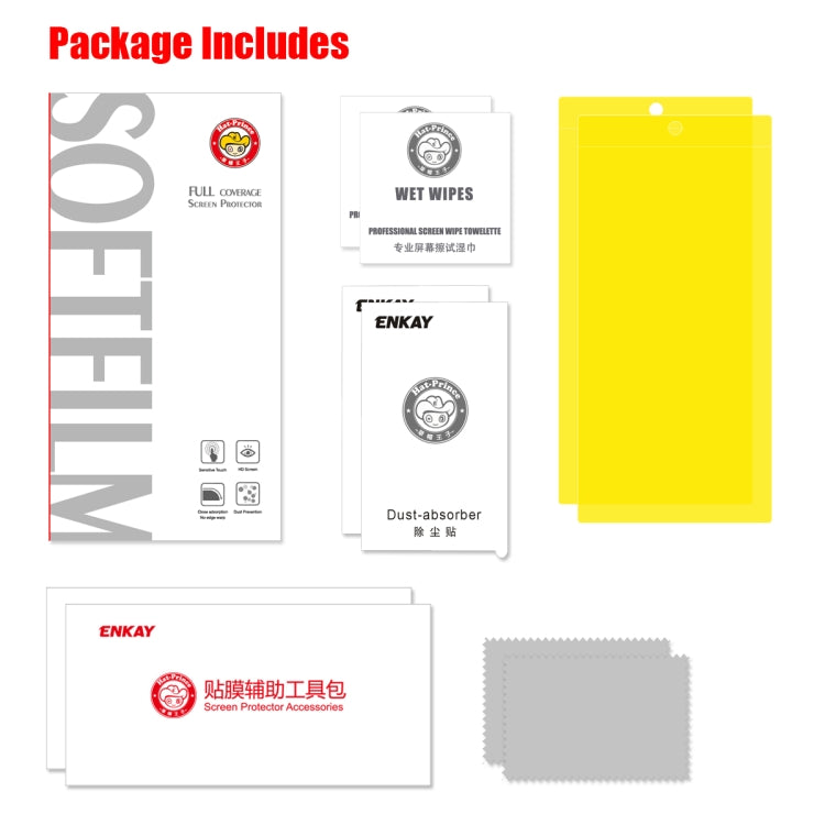 2 PCS ENKAY Hat-Prince 0.1mm 3D Full Screen Protector Explosion-proof Hydrogel Film for Galaxy Note10
