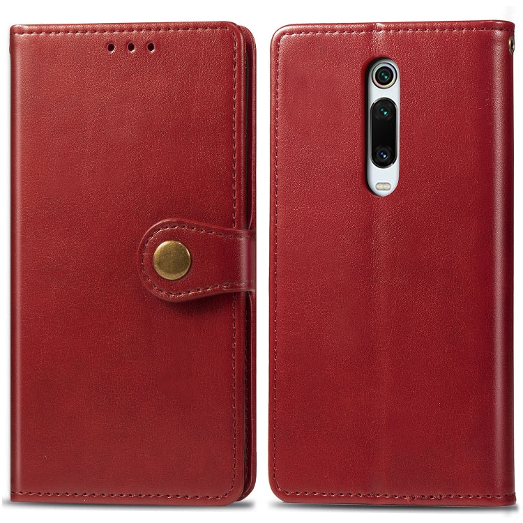 Retro Solid Color Leather Buckle Mobile Phone Protection Leather Case with Lanyard & Photo Frame & Card Slot & Wallet & Bracket Function for Xiaomi 9T / 9T Pro / Redmi K20 / Redmi K20 Pro