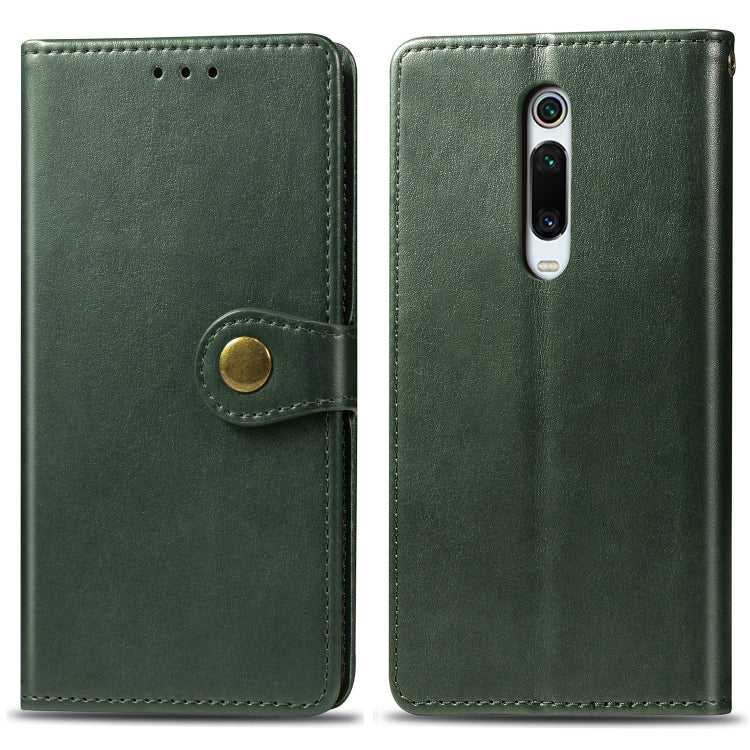 Retro Solid Color Leather Buckle Mobile Phone Protection Leather Case with Lanyard & Photo Frame & Card Slot & Wallet & Bracket Function for Xiaomi 9T / 9T Pro / Redmi K20 / Redmi K20 Pro