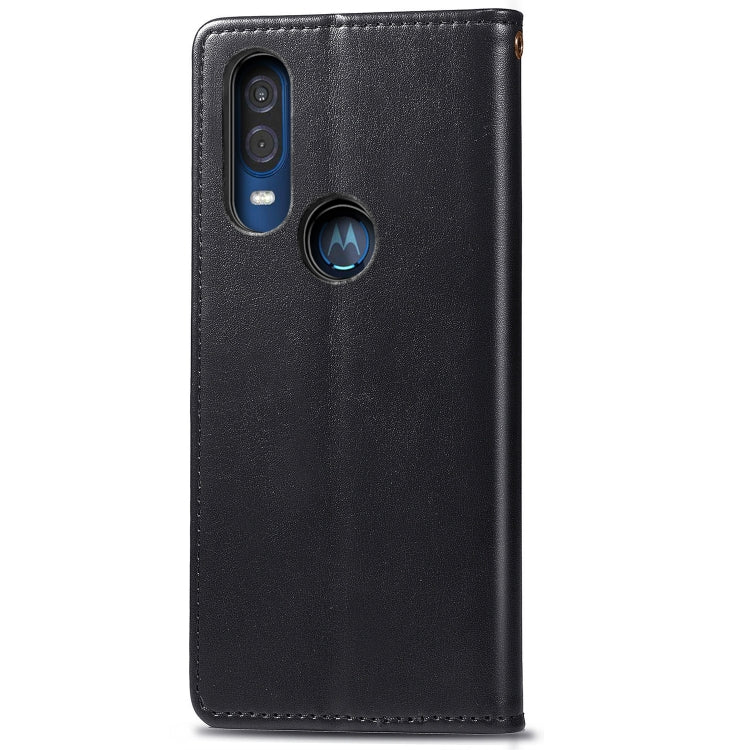 Retro Solid Color Leather Buckle Mobile Phone Protection Leather Case with Lanyard & Photo Frame & Card Slot & Wallet & Bracket Function for Motorola Moto P40