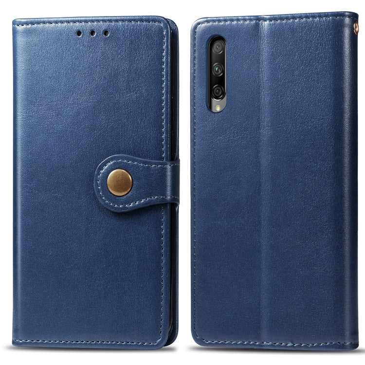 Retro Solid Color Leather Buckle Mobile Phone Protection Leather Case with Lanyard & Photo Frame & Card Slot & Wallet & Bracket Function for Huawei Honor 9X Pro