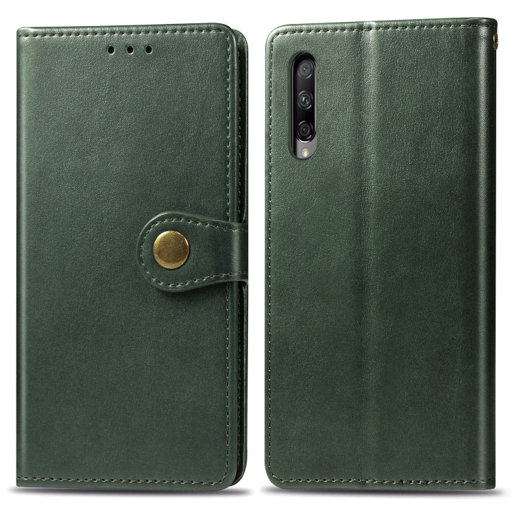 Retro Solid Color Leather Buckle Mobile Phone Protection Leather Case with Lanyard & Photo Frame & Card Slot & Wallet & Bracket Function for Huawei Honor 9X Pro