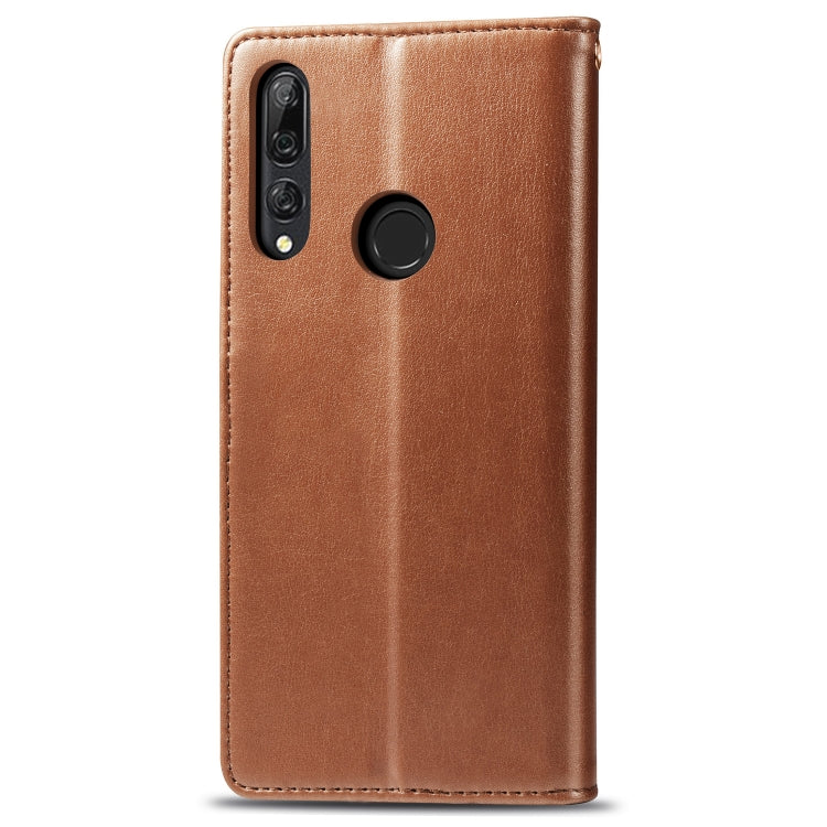 Retro Solid Color Leather Buckle Mobile Phone Protection Leather Case with Lanyard & Photo Frame & Card Slot & Wallet & Bracket Function for Huawei Y9 Prime 2019