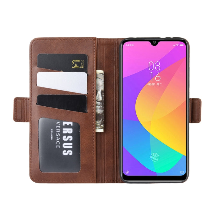 Dual-side Magnetic Buckle Horizontal Flip Leather Case for Xiaomi Mi CC9e / Mi A3, with Holder & Card Slots & Wallet & Photo Frame