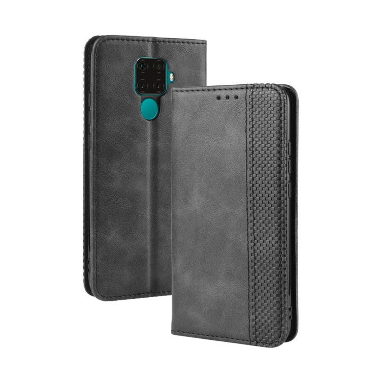 Magnetic Buckle Retro Crazy Horse Texture Horizontal Flip Leather Case for Huawei Nova 5i Pro / Mate 30 Lite, with Holder & Card Slots & Photo Frame