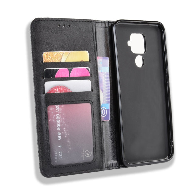 Magnetic Buckle Retro Crazy Horse Texture Horizontal Flip Leather Case for Huawei Nova 5i Pro / Mate 30 Lite, with Holder & Card Slots & Photo Frame
