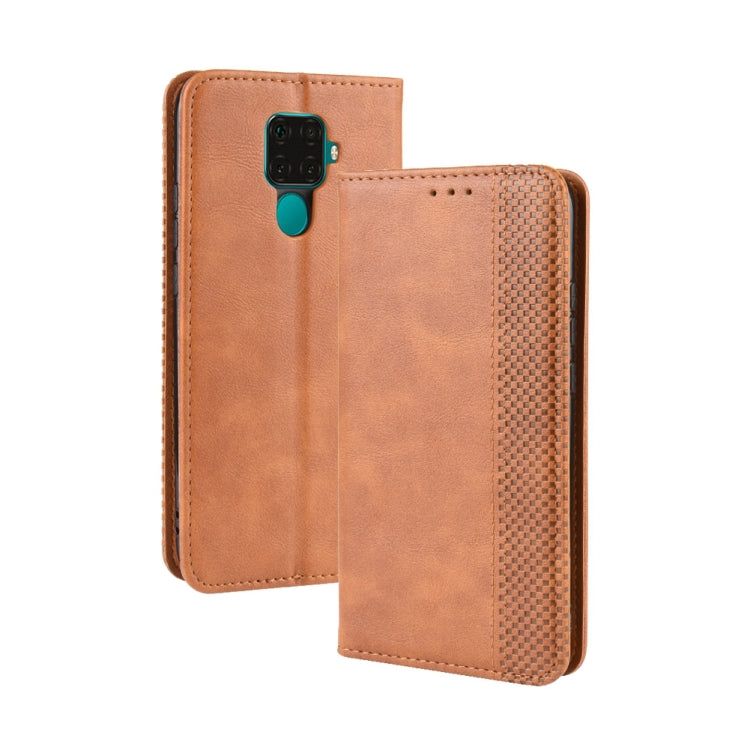 Magnetic Buckle Retro Crazy Horse Texture Horizontal Flip Leather Case for Huawei Nova 5i Pro / Mate 30 Lite, with Holder & Card Slots & Photo Frame