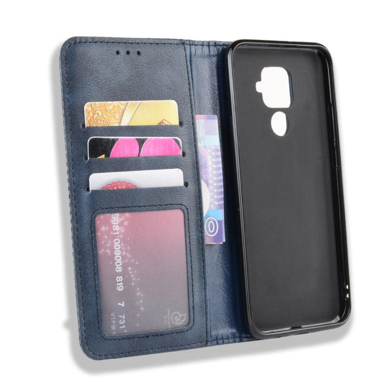 Magnetic Buckle Retro Crazy Horse Texture Horizontal Flip Leather Case for Huawei Nova 5i Pro / Mate 30 Lite, with Holder & Card Slots & Photo Frame