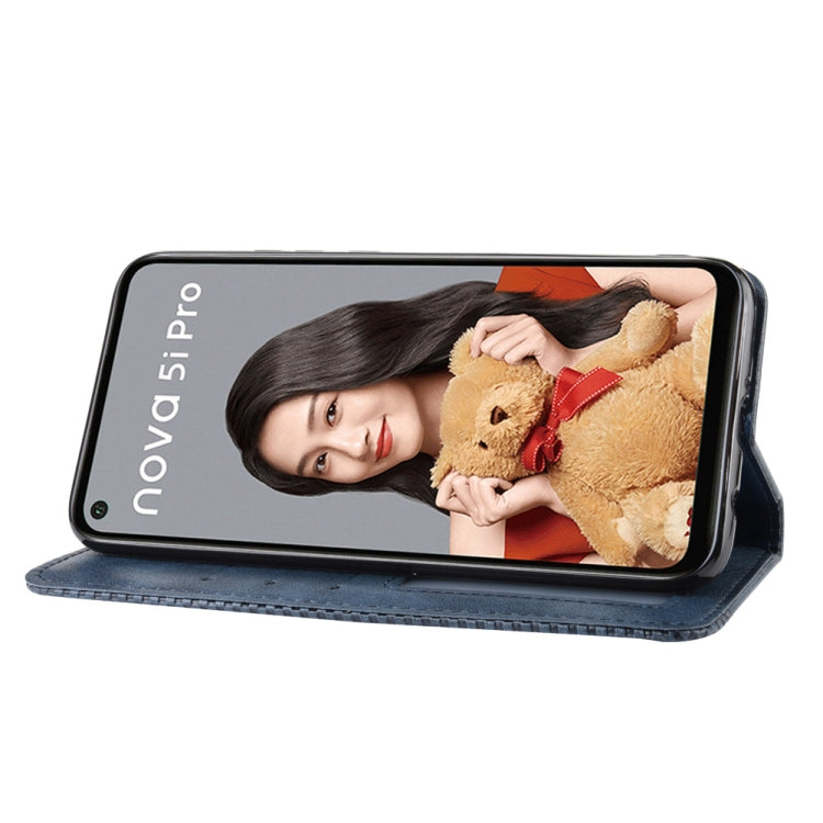 Magnetic Buckle Retro Crazy Horse Texture Horizontal Flip Leather Case for Huawei Nova 5i Pro / Mate 30 Lite, with Holder & Card Slots & Photo Frame