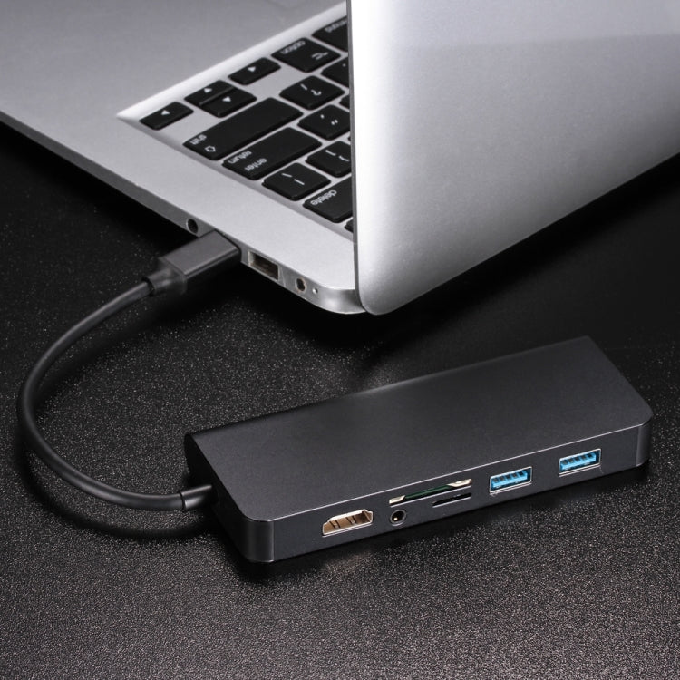 Type-c Turn hdmi Gigabit Network Card Multi-Function Converter HDMI+RJ45+PD+Audio+USB3.02+SD+TF Eight-in-one Expansion Dock Multi-Function HUB