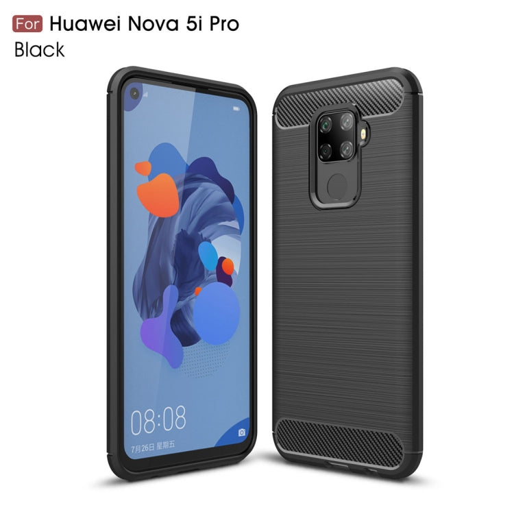 Brushed Texture Carbon Fiber TPU Case for Huawei Nova 5i Pro