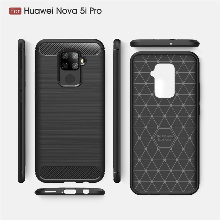 Brushed Texture Carbon Fiber TPU Case for Huawei Nova 5i Pro