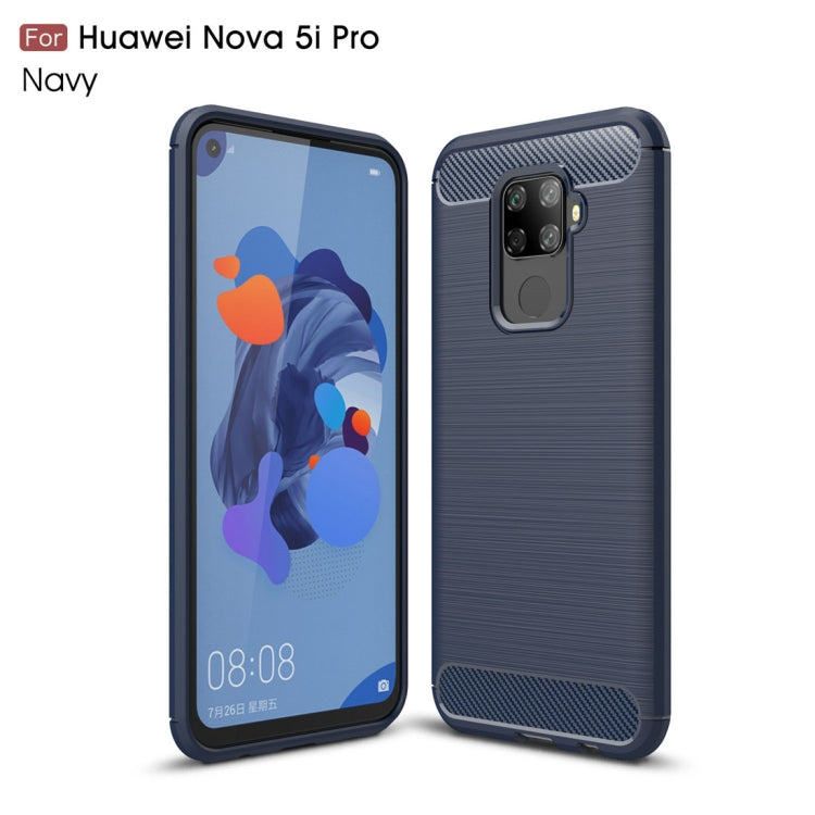 Brushed Texture Carbon Fiber TPU Case for Huawei Nova 5i Pro