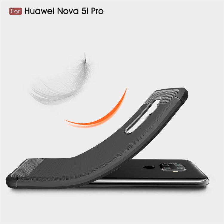 Brushed Texture Carbon Fiber TPU Case for Huawei Nova 5i Pro