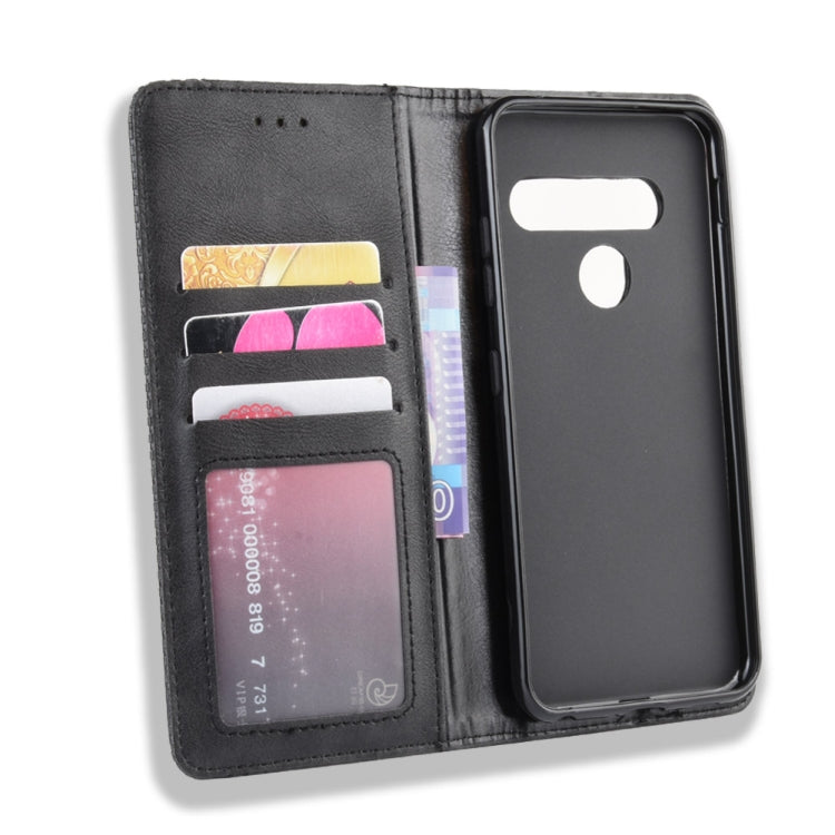 Magnetic Buckle Retro Crazy Horse Texture Horizontal Flip Leather Case for LG G8S ThinQ, with Holder & Card Slots & Photo Frame