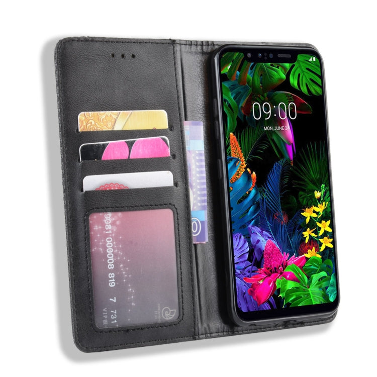 Magnetic Buckle Retro Crazy Horse Texture Horizontal Flip Leather Case for LG G8S ThinQ, with Holder & Card Slots & Photo Frame