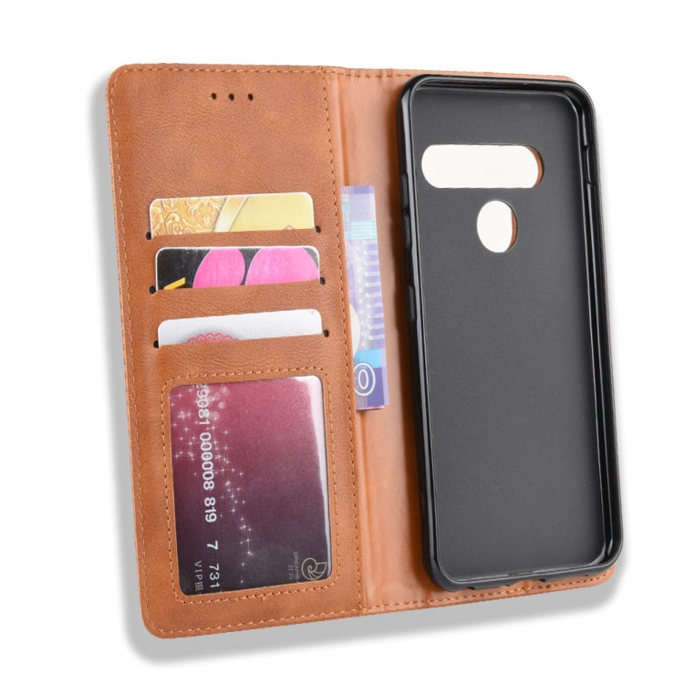Magnetic Buckle Retro Crazy Horse Texture Horizontal Flip Leather Case for LG G8S ThinQ, with Holder & Card Slots & Photo Frame