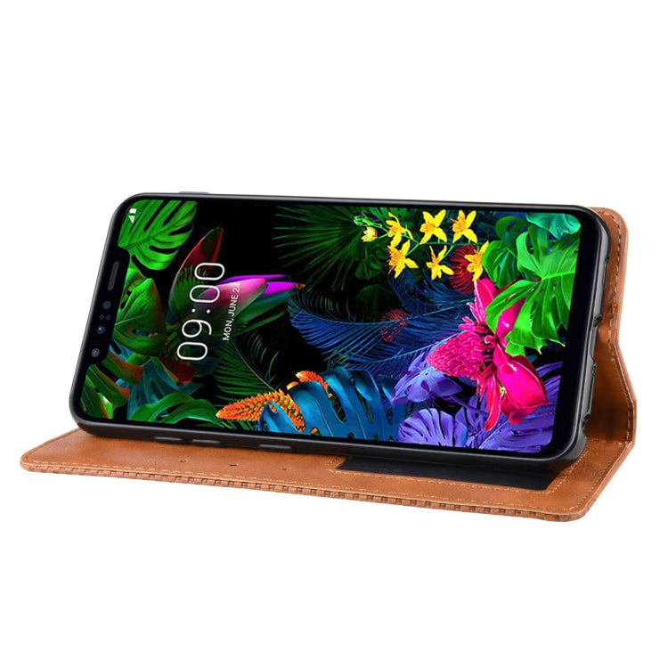 Magnetic Buckle Retro Crazy Horse Texture Horizontal Flip Leather Case for LG G8S ThinQ, with Holder & Card Slots & Photo Frame