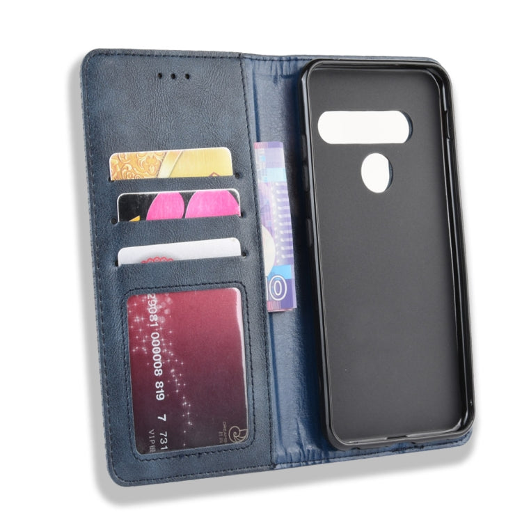 Magnetic Buckle Retro Crazy Horse Texture Horizontal Flip Leather Case for LG G8S ThinQ, with Holder & Card Slots & Photo Frame