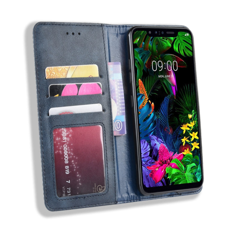 Magnetic Buckle Retro Crazy Horse Texture Horizontal Flip Leather Case for LG G8S ThinQ, with Holder & Card Slots & Photo Frame