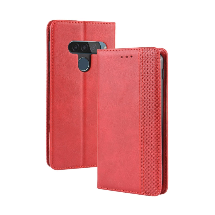 Magnetic Buckle Retro Crazy Horse Texture Horizontal Flip Leather Case for LG G8S ThinQ, with Holder & Card Slots & Photo Frame