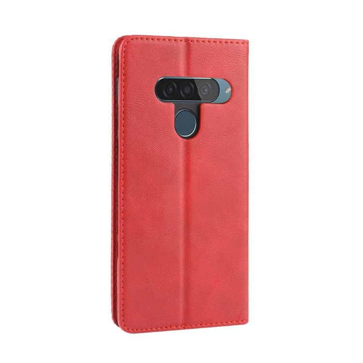 Magnetic Buckle Retro Crazy Horse Texture Horizontal Flip Leather Case for LG G8S ThinQ, with Holder & Card Slots & Photo Frame