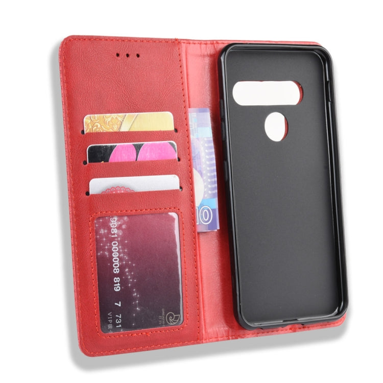 Magnetic Buckle Retro Crazy Horse Texture Horizontal Flip Leather Case for LG G8S ThinQ, with Holder & Card Slots & Photo Frame