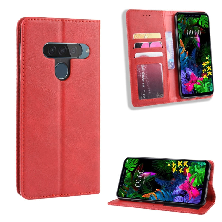 Magnetic Buckle Retro Crazy Horse Texture Horizontal Flip Leather Case for LG G8S ThinQ, with Holder & Card Slots & Photo Frame