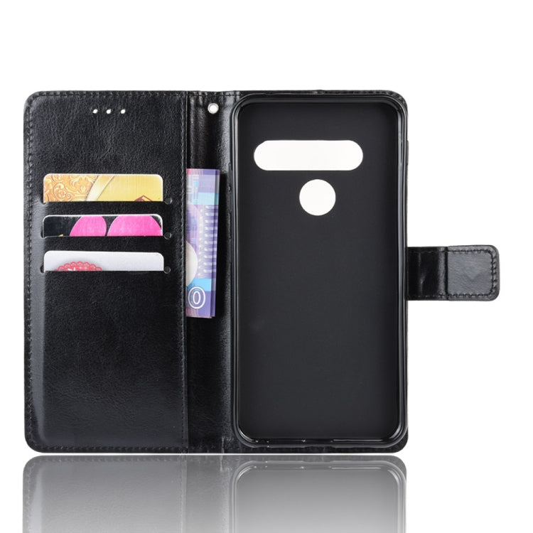 Retro Crazy Horse Texture Horizontal Flip Leather Case for LG G8S ThinQ , with Holder & Card Slots & Photo Frame