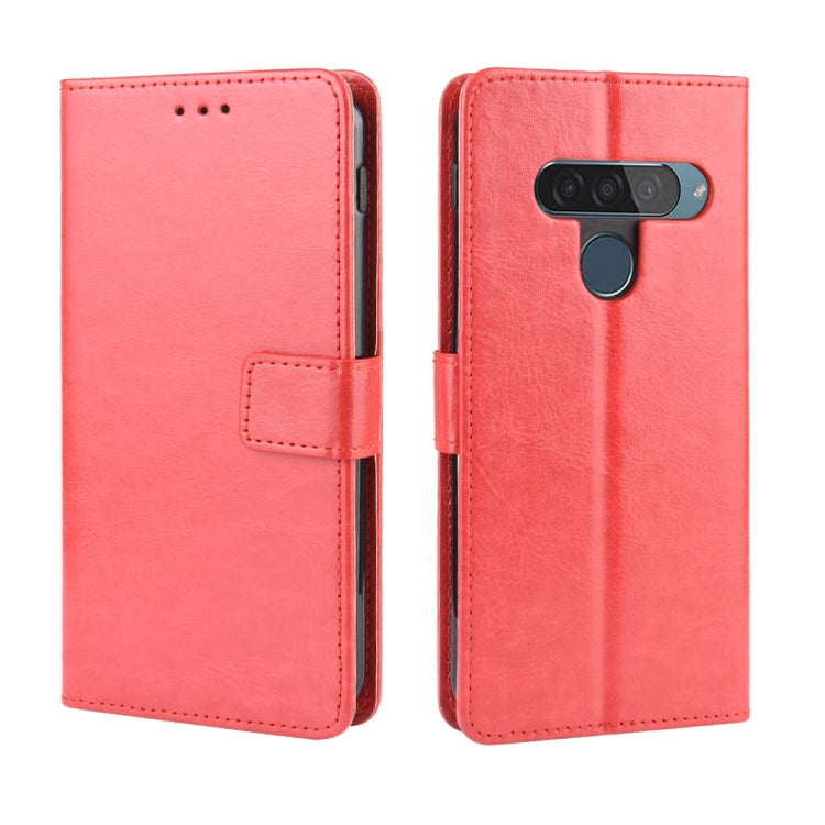 Retro Crazy Horse Texture Horizontal Flip Leather Case for LG G8S ThinQ , with Holder & Card Slots & Photo Frame