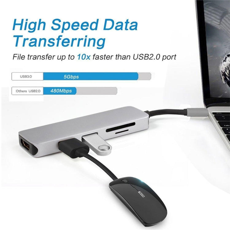 Type-C Type C Hub USB C USB3.1 Hub with HDMI 5 in 1 Combo Hub with 2 USB3.0 Ports SD TF Card Reader USB adapater