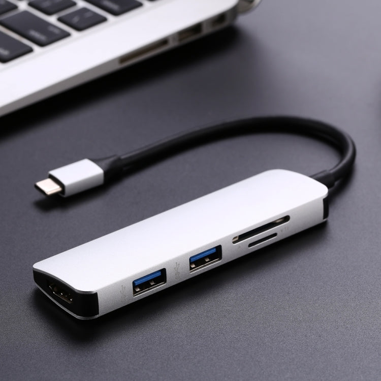 Type-C Type C Hub USB C USB3.1 Hub with HDMI 5 in 1 Combo Hub with 2 USB3.0 Ports SD TF Card Reader USB adapater