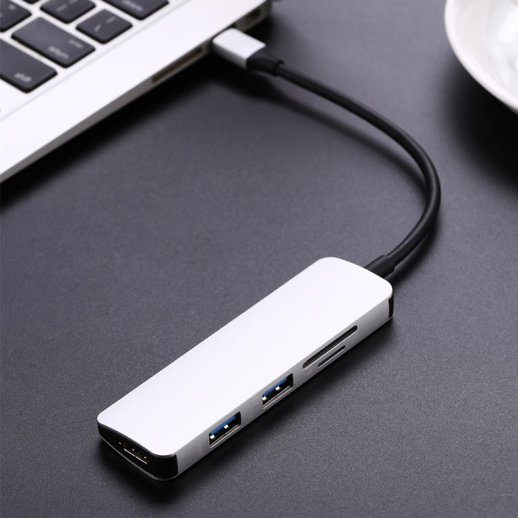 Type-C Type C Hub USB C USB3.1 Hub with HDMI 5 in 1 Combo Hub with 2 USB3.0 Ports SD TF Card Reader USB adapater