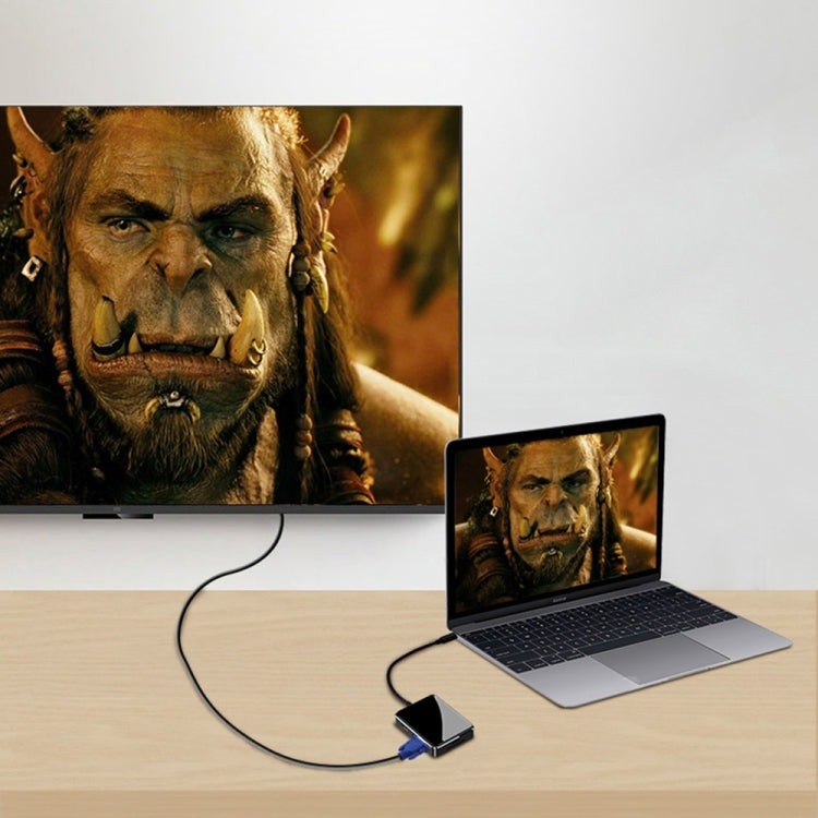 USB C to HDMI/VGA/USB 3.0 Hub Adapter, GOXMGO 7 in 1 USB C Hub Adapter with 3 USB 3.0 Port, SD TF Card Reader for 2016 2017 MacBook Pro, Type-C Devices