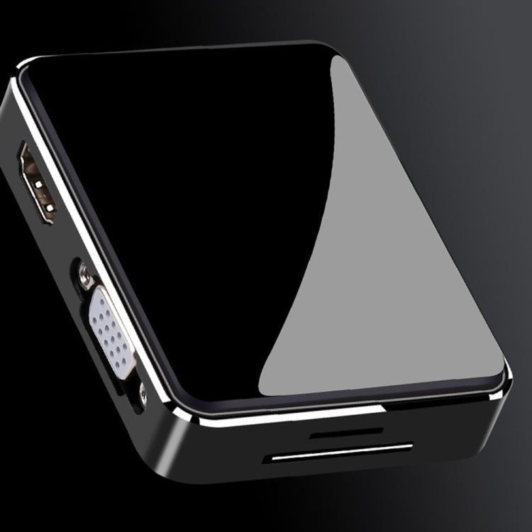 USB C to HDMI/VGA/USB 3.0 Hub Adapter, GOXMGO 7 in 1 USB C Hub Adapter with 3 USB 3.0 Port, SD TF Card Reader for 2016 2017 MacBook Pro, Type-C Devices