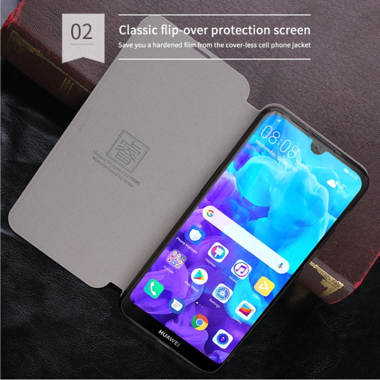 MOFI Rui Series Classical Leather Flip Leather Case With Bracket Embedded Steel Plate All-inclusive for Huawei Honor8S / Y5 2019(Black)