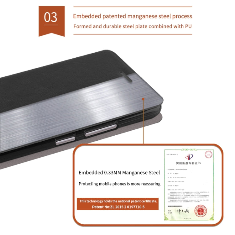 MOFI Rui Series Classical Leather Flip Leather Case With Bracket Embedded Steel Plate All-inclusive for Huawei Honor8S / Y5 2019(Black)