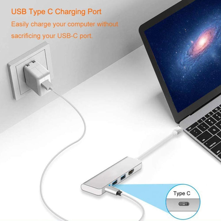 4 in 1 Type C Hub with HDMI USB 3.0 Adapter for MacBook Hub USB Computer Peripherals USB Type C HDMI for MacBook Pro Air
