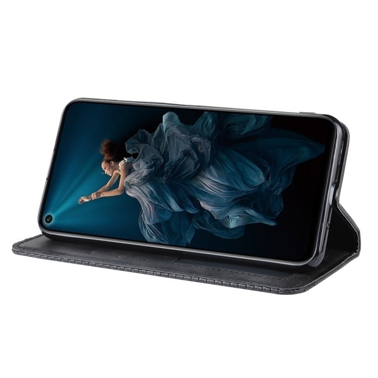 Magnetic Buckle Retro Crazy Horse Texture Horizontal Flip Leather Case for Huawei Honor 20,with Holder & Card Slots & Photo Frame