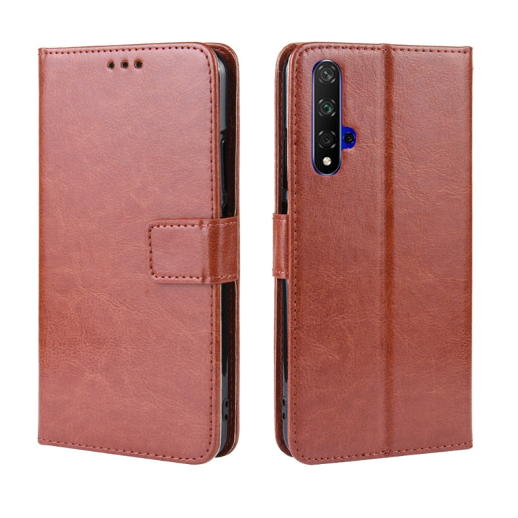 Retro Crazy Horse Texture Horizontal Flip Leather Case for HUAWEI Honor 20 , with Holder & Card Slots & Photo Frame