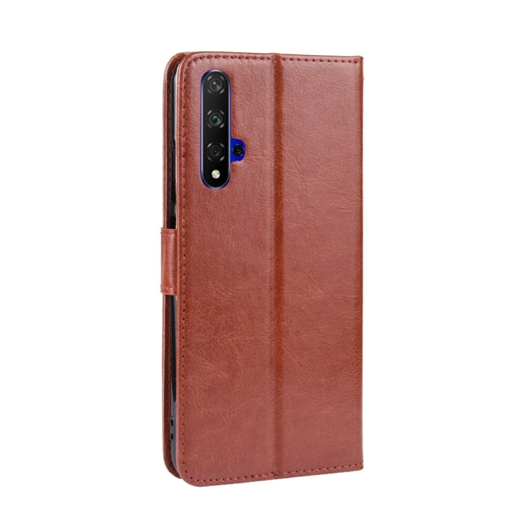 Retro Crazy Horse Texture Horizontal Flip Leather Case for HUAWEI Honor 20 , with Holder & Card Slots & Photo Frame