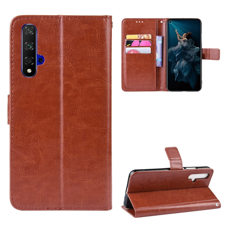 Retro Crazy Horse Texture Horizontal Flip Leather Case for HUAWEI Honor 20 , with Holder & Card Slots & Photo Frame