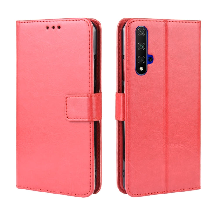 Retro Crazy Horse Texture Horizontal Flip Leather Case for HUAWEI Honor 20 , with Holder & Card Slots & Photo Frame