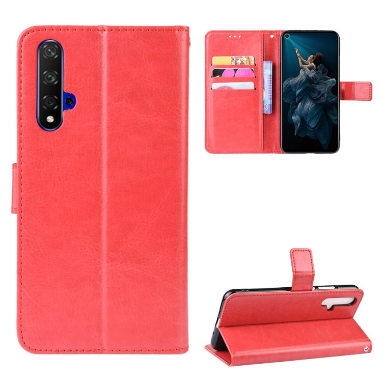 Retro Crazy Horse Texture Horizontal Flip Leather Case for HUAWEI Honor 20 , with Holder & Card Slots & Photo Frame