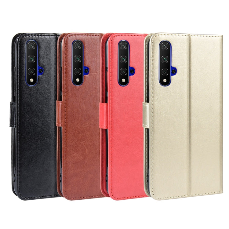 Retro Crazy Horse Texture Horizontal Flip Leather Case for HUAWEI Honor 20 , with Holder & Card Slots & Photo Frame