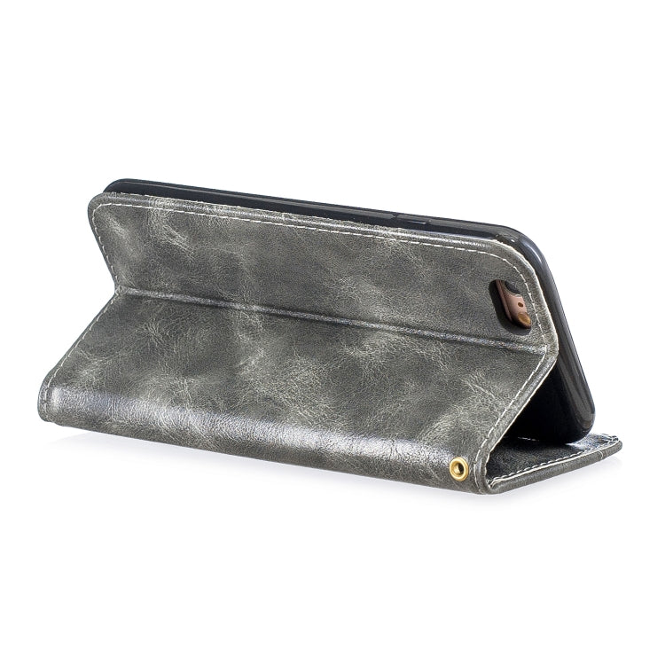 Copper Buckle Nappa Texture Horizontal Flip Leather Case for iPhone 6, with Holder & Card Slots & Wallet