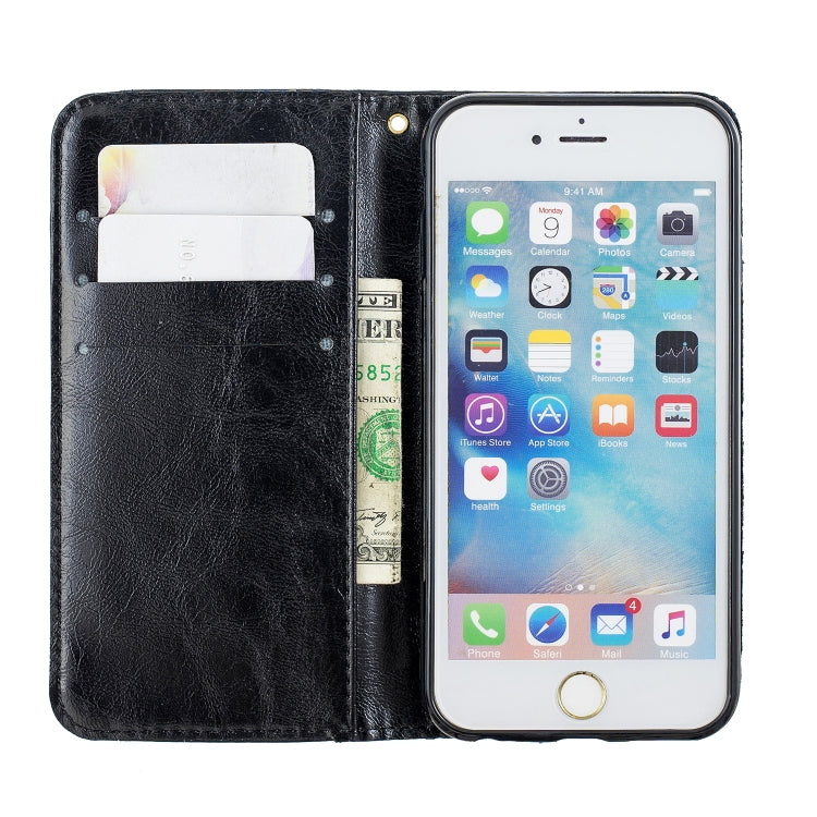 Copper Buckle Nappa Texture Horizontal Flip Leather Case for iPhone 6, with Holder & Card Slots & Wallet