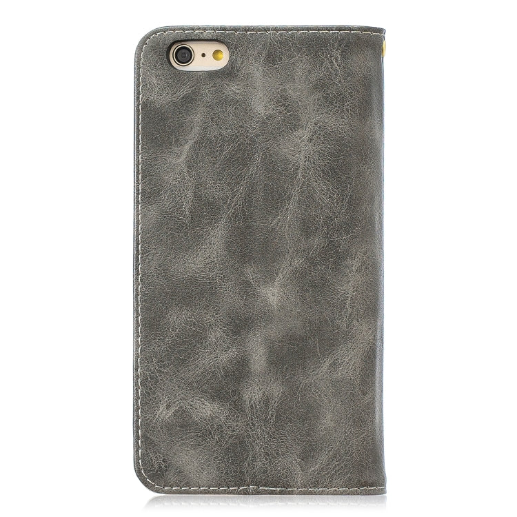 Copper Buckle Nappa Texture Horizontal Flip Leather Case for iPhone 6Plus / 6sPlus, with Holder & Card Slots & Wallet