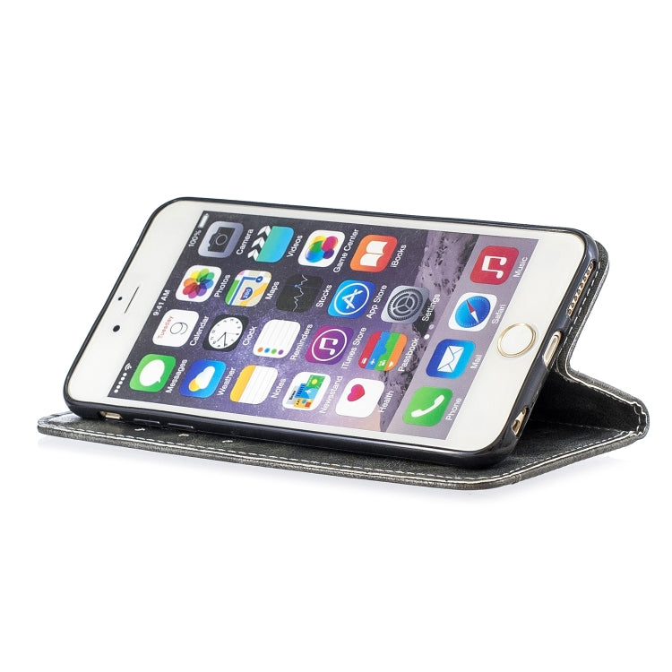 Copper Buckle Nappa Texture Horizontal Flip Leather Case for iPhone 6Plus / 6sPlus, with Holder & Card Slots & Wallet